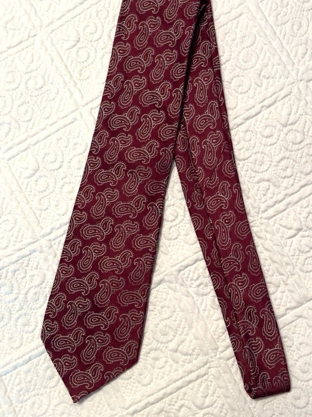 Merona Burgundy Paisley Silk-Blend Tie